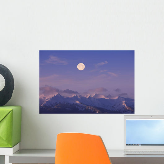 Full Moon Sets over Wall Decal 1
