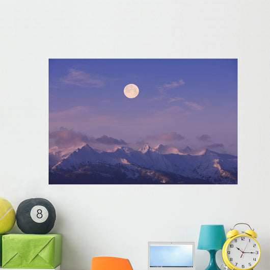 Full Moon Sets over Wall Decal 1
