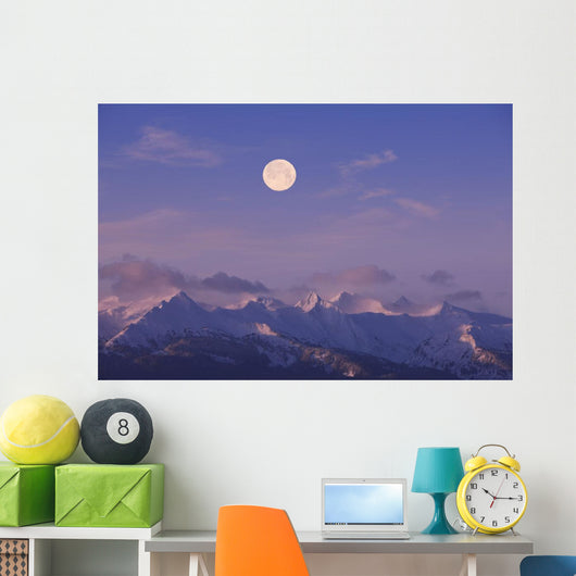 Full Moon Sets over Wall Decal 1