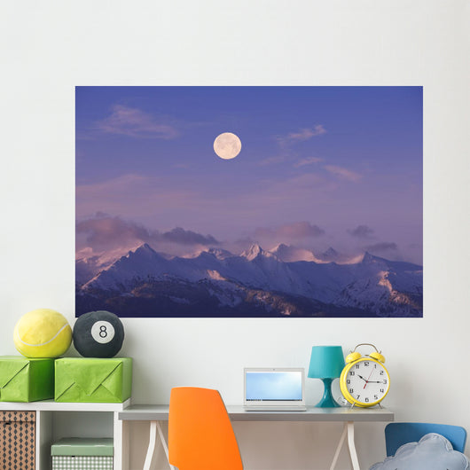 Full Moon Sets over Wall Decal 1
