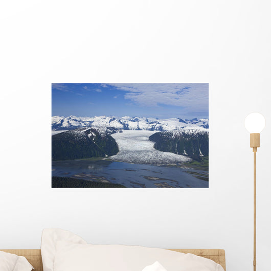 Aerial View Of Taku River And Hole In The Wall Glacier Wall Mural