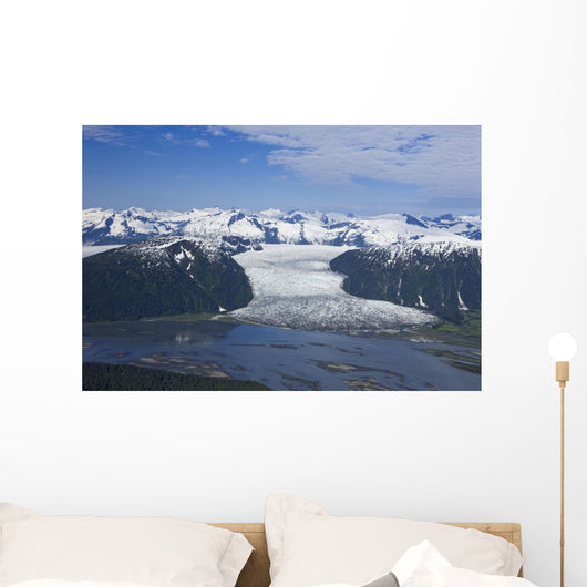 Aerial View Of Taku River And Hole In The Wall Glacier Wall Mural