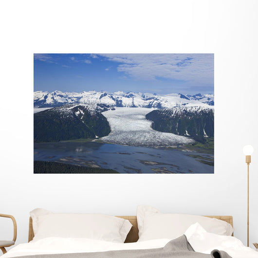 Aerial View Of Taku River And Hole In The Wall Glacier Wall Mural