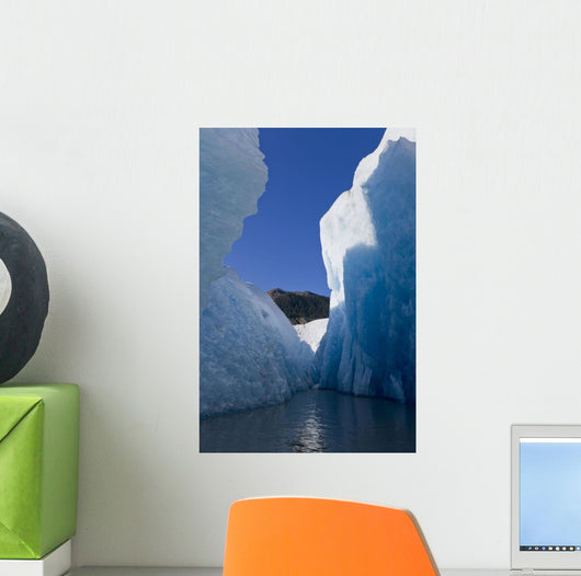 Close Up Of Towering Seracs And Blue Glacier Ice Of Mendenhall Glacier Wall Mural