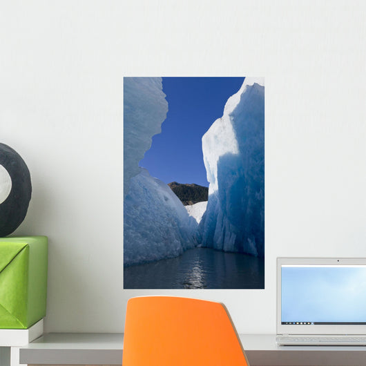 Close Up Of Towering Seracs And Blue Glacier Ice Of Mendenhall Glacier Wall Mural