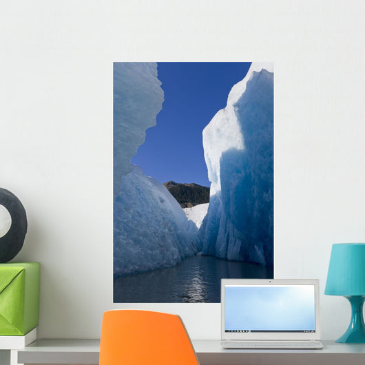 Close Up Of Towering Seracs And Blue Glacier Ice Of Mendenhall Glacier Wall Mural