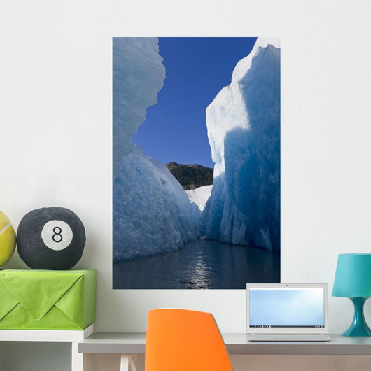 Close Up Of Towering Seracs And Blue Glacier Ice Of Mendenhall Glacier Wall Mural