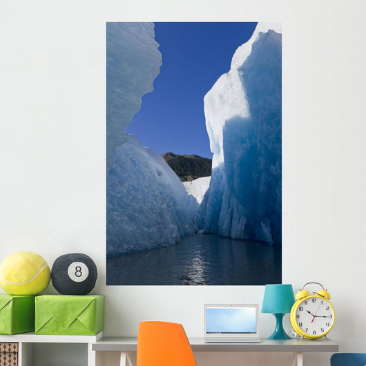 Close Up Of Towering Seracs And Blue Glacier Ice Of Mendenhall Glacier Wall Mural