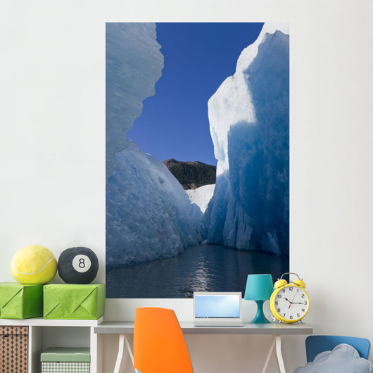 Close Up Of Towering Seracs And Blue Glacier Ice Of Mendenhall Glacier Wall Mural