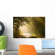 Country road through autumn forest at sunrise Wall Mural