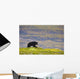A Black Bear Foraging For Berries Wall Mural