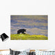 A Black Bear Foraging For Berries Wall Mural