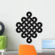 Tibetan Endless Knot - Black / White - Diagonal Wall Decal