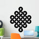 Tibetan Endless Knot - Black / White - Diagonal Wall Decal