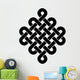 Tibetan Endless Knot - Black / White - Diagonal Wall Decal