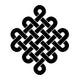 Tibetan Endless Knot - Black / White - Diagonal Wall Decal