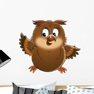Owl Wall Decal shown on a wall