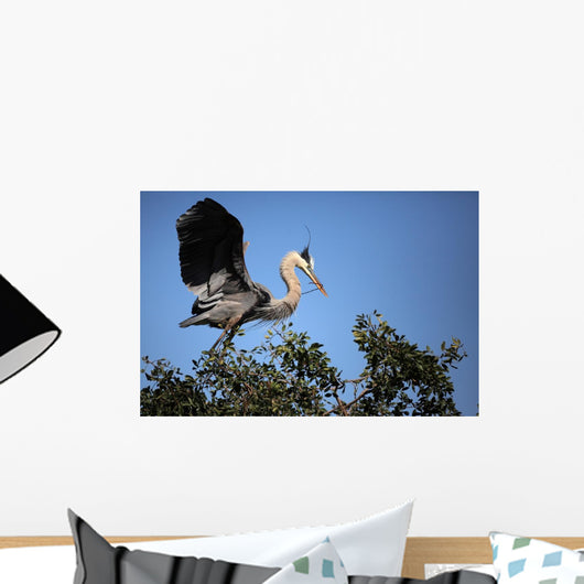 Great Blue Heron Returning Wall Mural