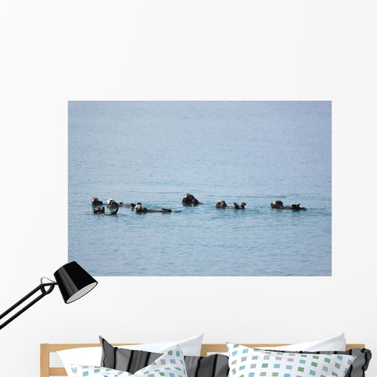 Sea Otters Swimming In Prince William Sound Wall Mural