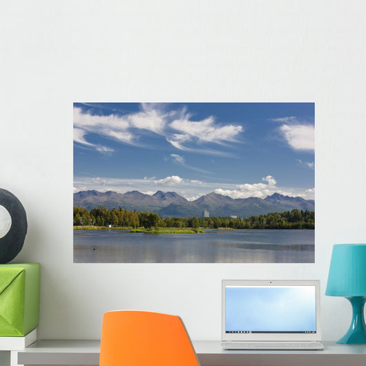 Panoramic View Over Westchester Lagoon With The Chugach Mountains Wall Mural