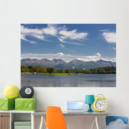 Panoramic View Over Westchester Lagoon With The Chugach Mountains Wall Mural