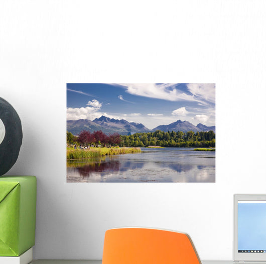 View Over Westchester Lagoon And The Chugach Mountains During Summer Wall Mural
