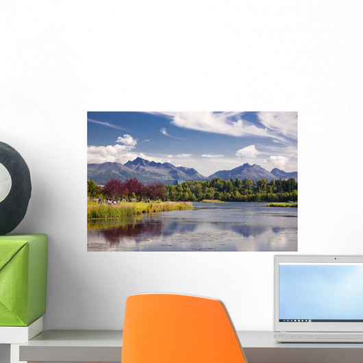 View Over Westchester Lagoon And The Chugach Mountains During Summer Wall Mural