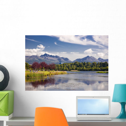 View Over Westchester Lagoon And The Chugach Mountains During Summer Wall Mural