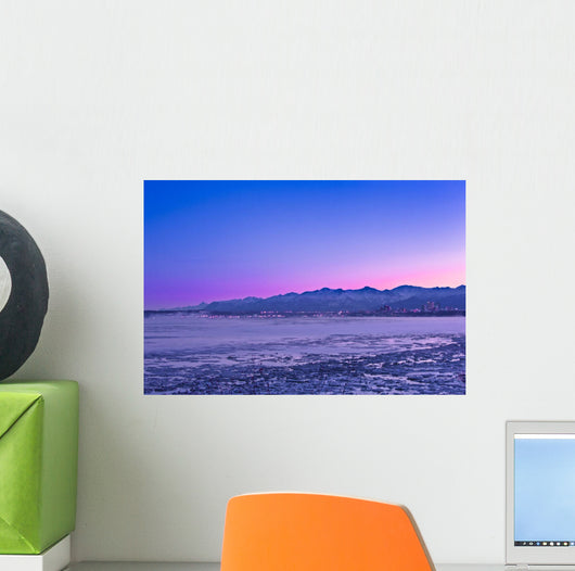 Anchorage Skyline before Dawn Wall Decal
