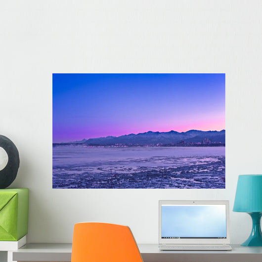 Anchorage Skyline before Dawn Wall Decal