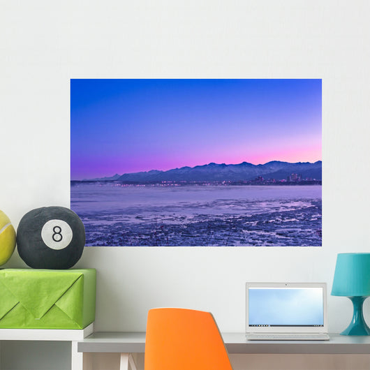 Anchorage Skyline before Dawn Wall Decal