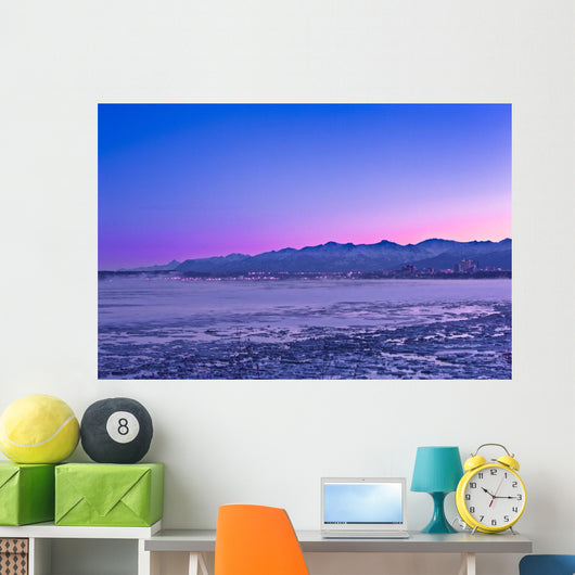 Anchorage Skyline before Dawn Wall Decal