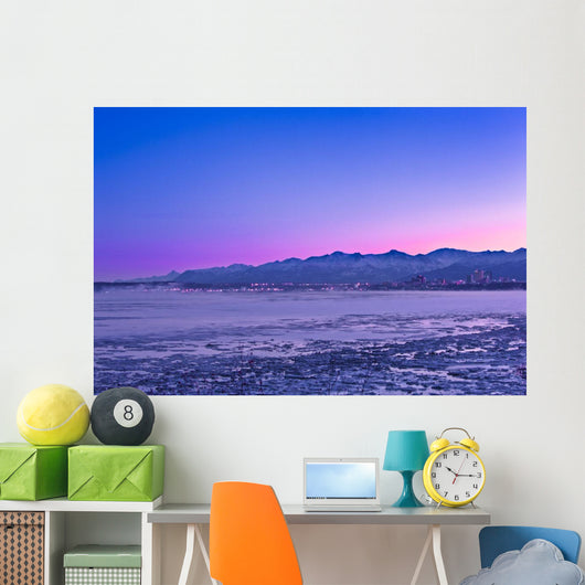 Anchorage Skyline before Dawn Wall Decal