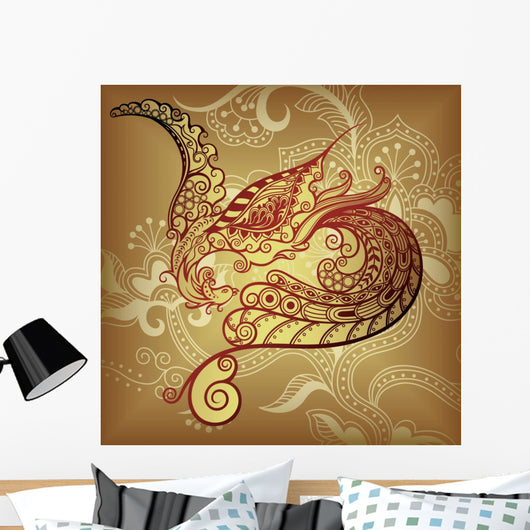 Asia Bird Phoenix Wall Mural