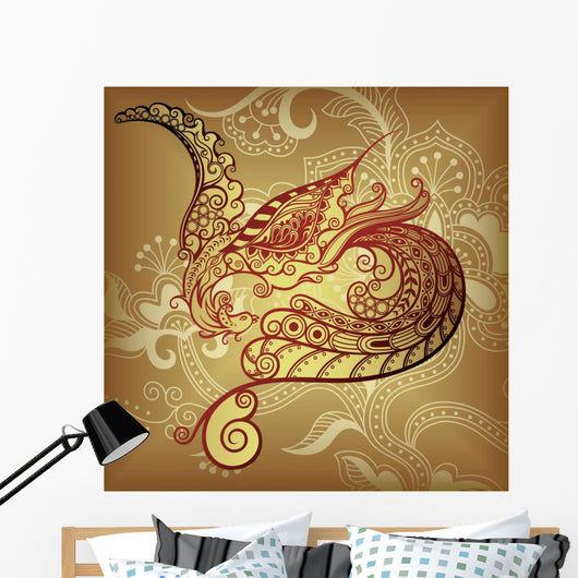 Asia Bird Phoenix Wall Mural
