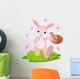 Easter Bunny Hiding Eggs Wall Decal