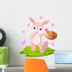 Easter Bunny Hiding Eggs Wall Decal
