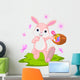 Easter Bunny Hiding Eggs Wall Decal