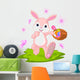 Easter Bunny Hiding Eggs Wall Decal