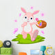 Easter Bunny Hiding Eggs Wall Decal