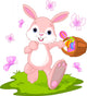 Easter Bunny Hiding Eggs Wall Decal