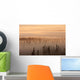 Sunrise Over A Foggy Forest Wall Mural