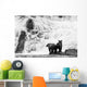 Two Young Brown Bears Fishing For Salmon At The Base Of A Waterfall Wall Mural