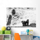 Two Young Brown Bears Fishing For Salmon At The Base Of A Waterfall Wall Mural