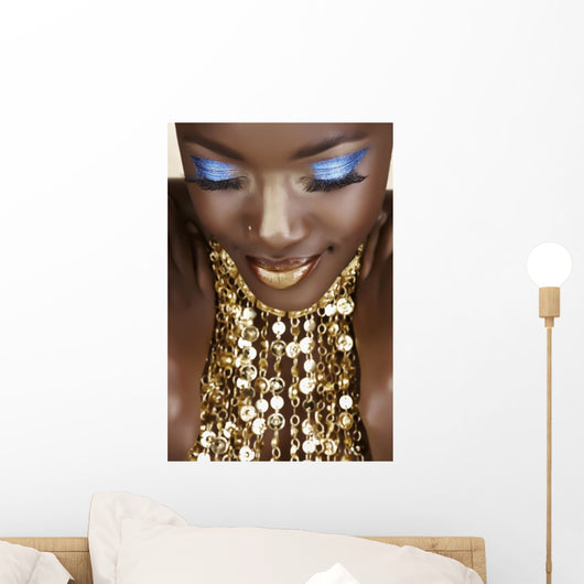African woman with gold Wall Mural