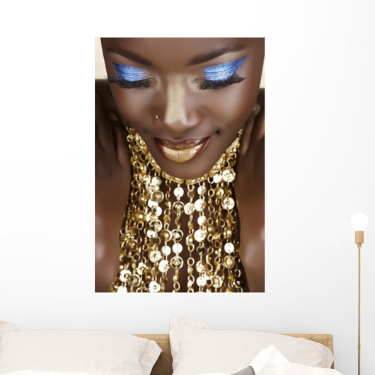 African woman with gold Wall Mural