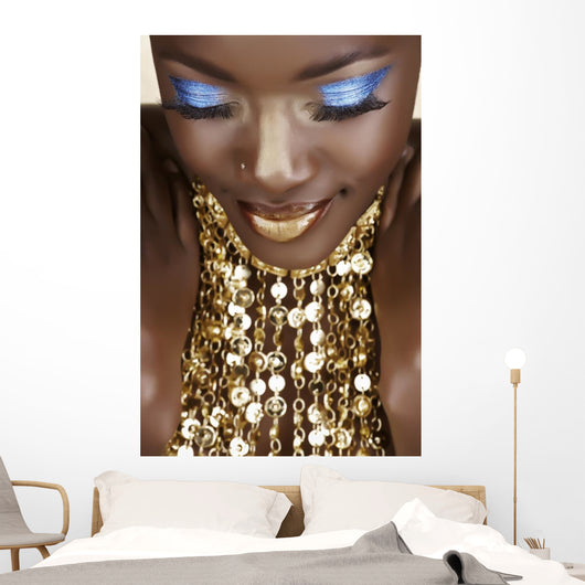 African woman with gold Wall Mural