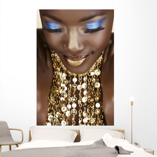 African woman with gold Wall Mural