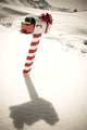 White Mailbox Decorated For Christmas Standing Wall Mural