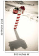 White Mailbox Decorated For Christmas Standing Wall Mural